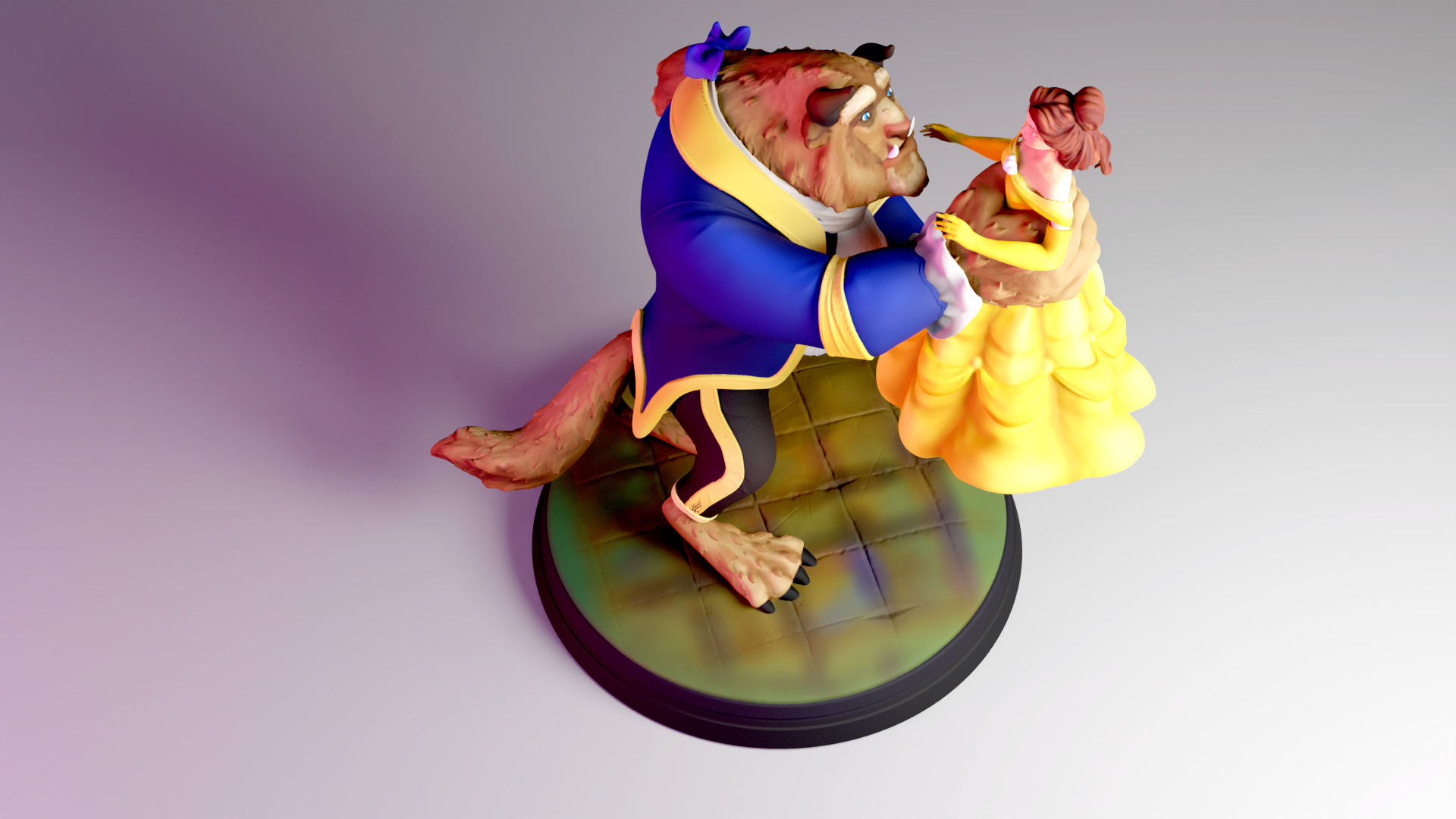 The Beauty and The Beast stl -Fantasy Tale STL Sculpture 3D print model_4