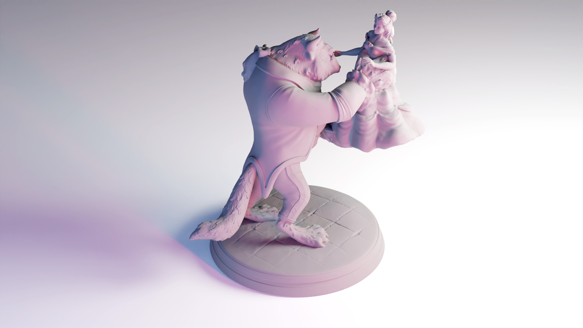 The Beauty and The Beast stl -Fantasy Tale STL Sculpture 3D print model_19