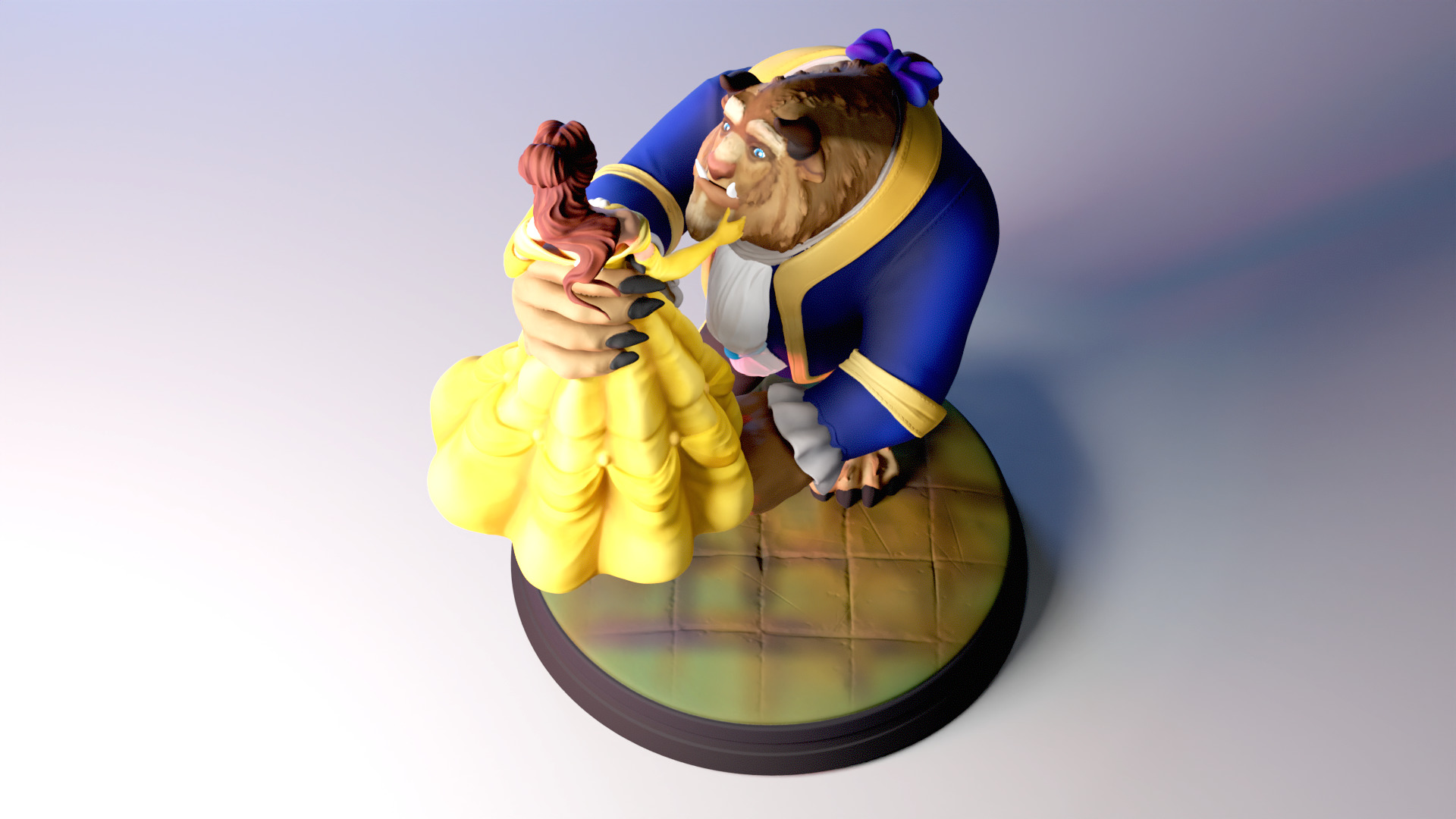 The Beauty and The Beast stl -Fantasy Tale STL Sculpture 3D print model_8