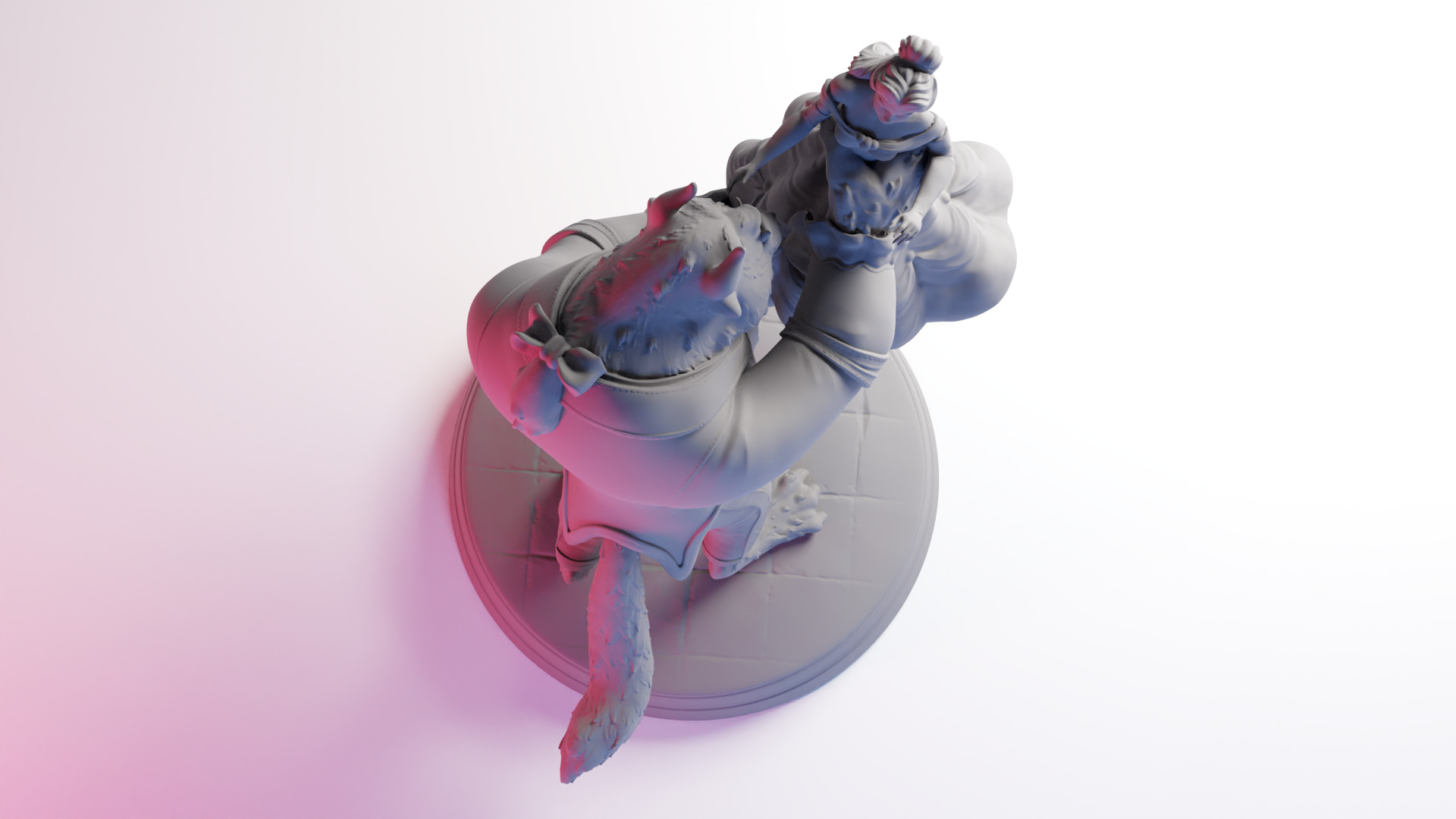The Beauty and The Beast stl -Fantasy Tale STL Sculpture 3D print model_12