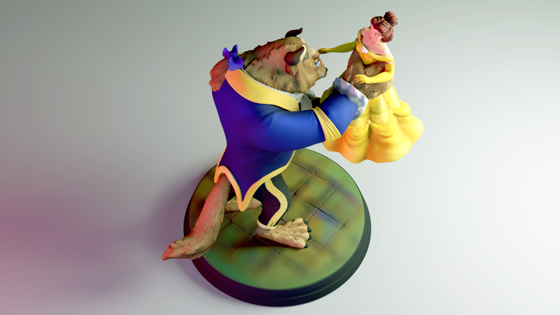 The Beauty and The Beast stl -Fantasy Tale STL Sculpture 3D print model_2