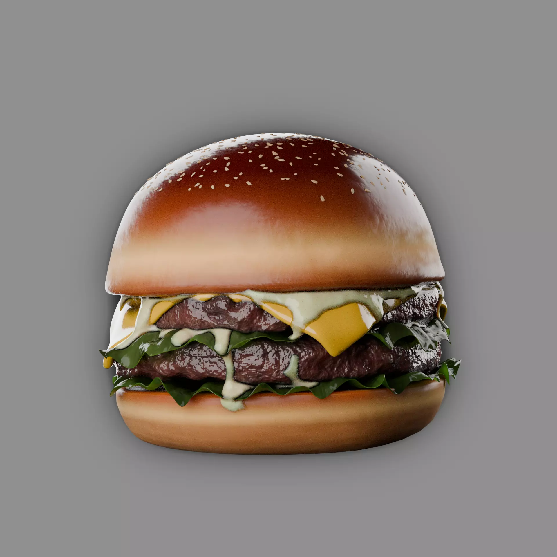 Burger with sauce 3D model