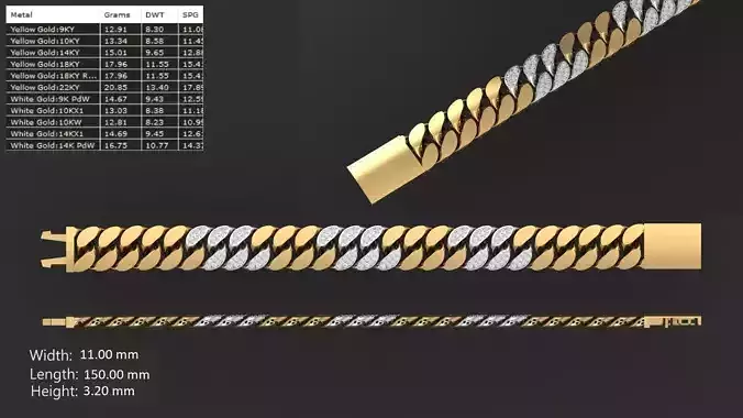 Ultra light shiny gold bracelet