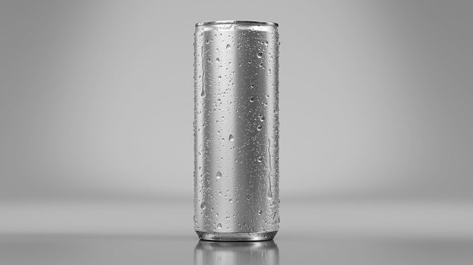 High Quality 250ml Drink Can with Droplets and Drips 3D model 2