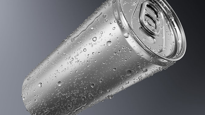 High Quality 250ml Drink Can with Droplets and Drips 3D model 7