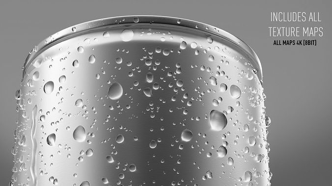 High Quality 250ml Drink Can with Droplets and Drips 3D model 6
