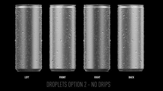 High Quality 250ml Drink Can with Droplets and Drips 3D model 5