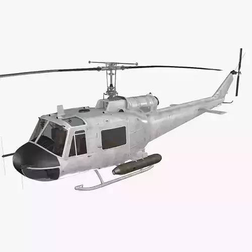 Bell UH-1B Blank Livery Complex Animation Low-poly 3D model