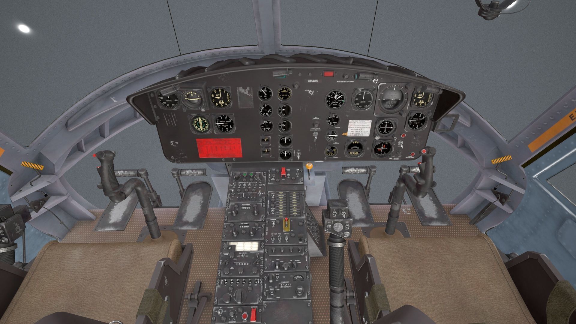 Bell UH-1B Blank Livery Complex Animation Low-poly 3D model_22