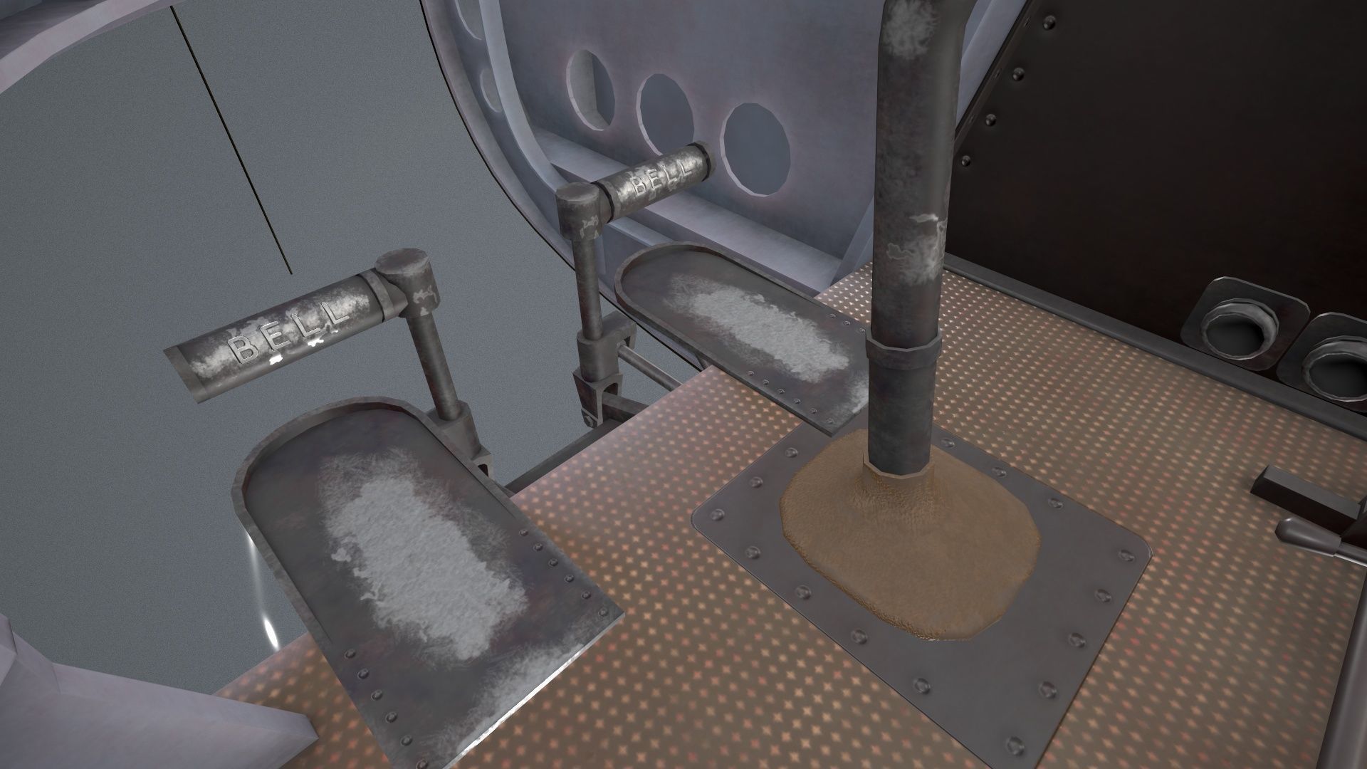 Bell UH-1B Blank Livery Complex Animation Low-poly 3D model_28