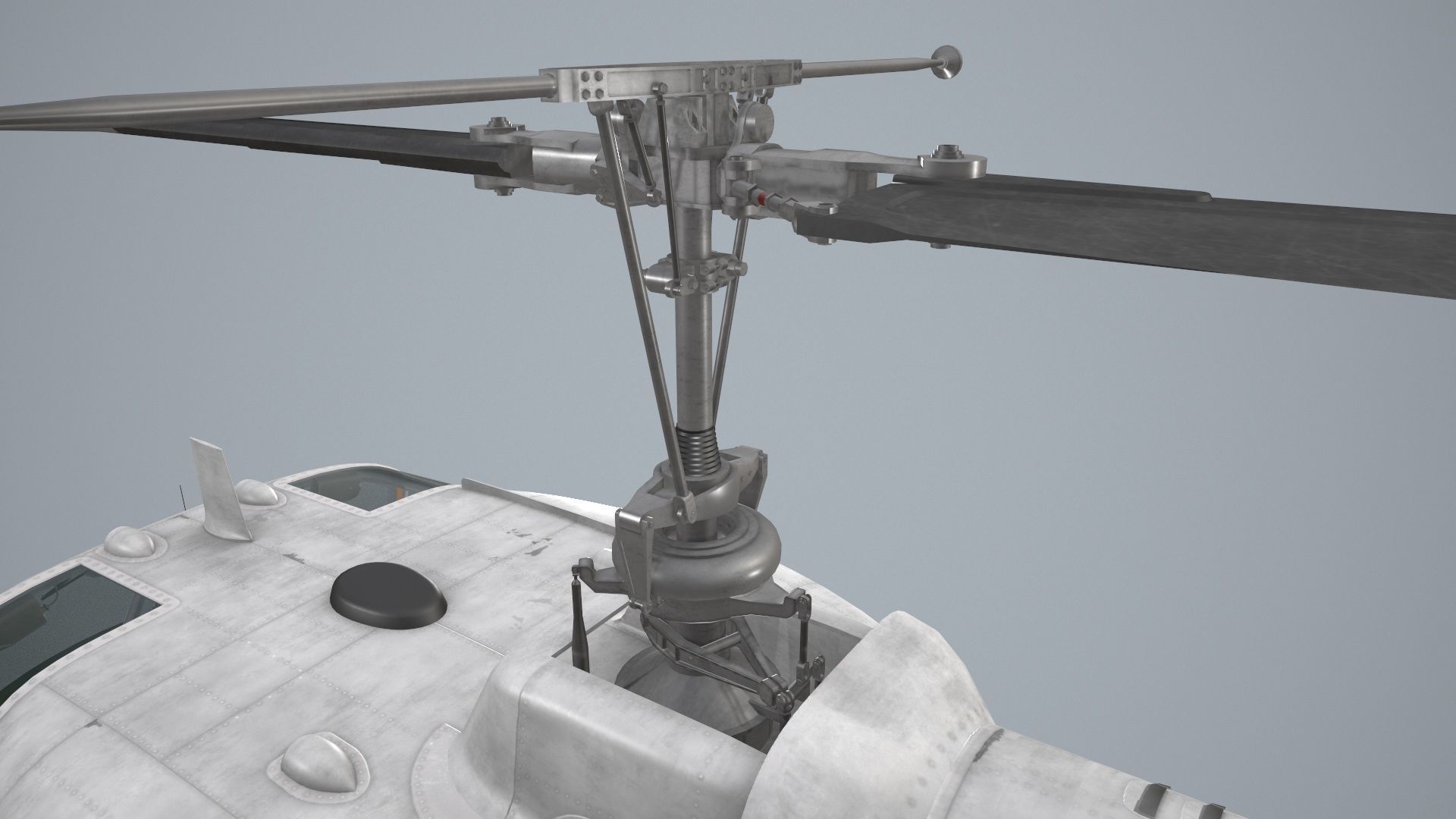 Bell UH-1B Blank Livery Complex Animation Low-poly 3D model_10