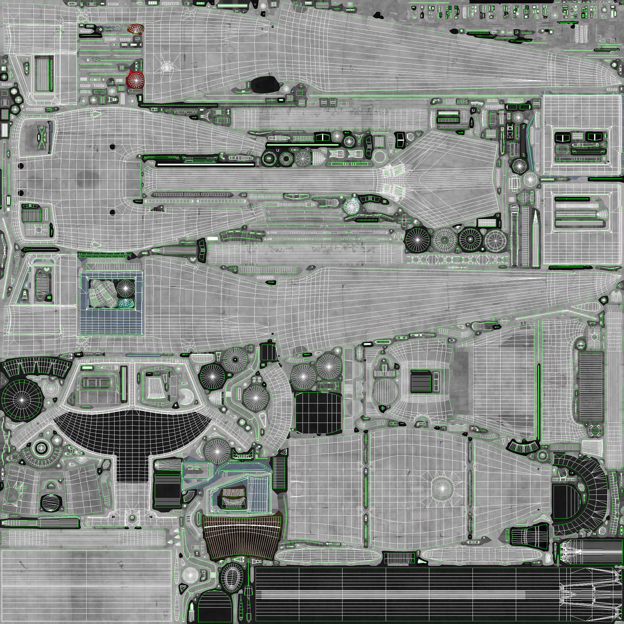 Bell UH-1B Blank Livery Complex Animation Low-poly 3D model_50