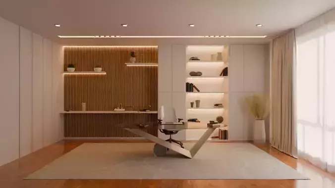 Modern Office  Blender Created Interior Scene