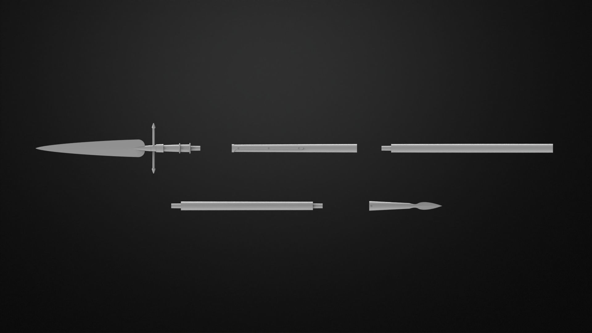 Weapons Encyclopedia 206 Half pike 3D print model_8