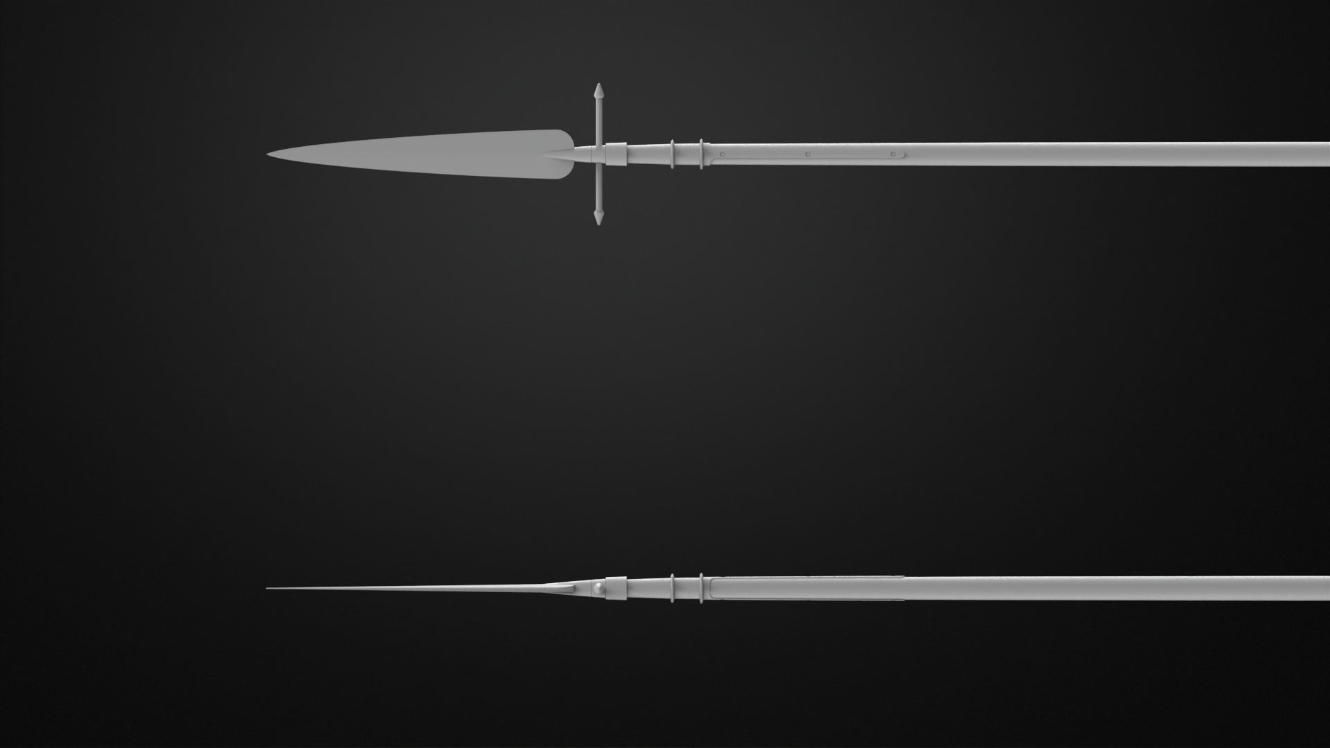 Weapons Encyclopedia 206 Half pike 3D print model_2