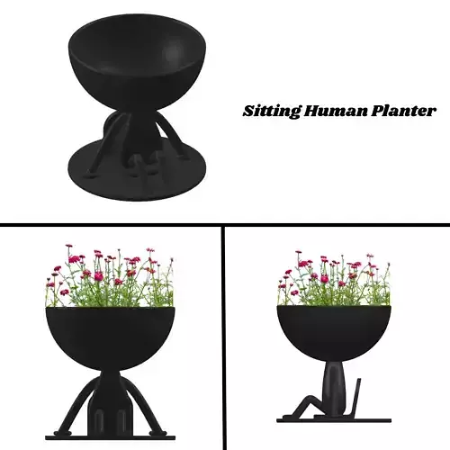 Sitting Human Planter
