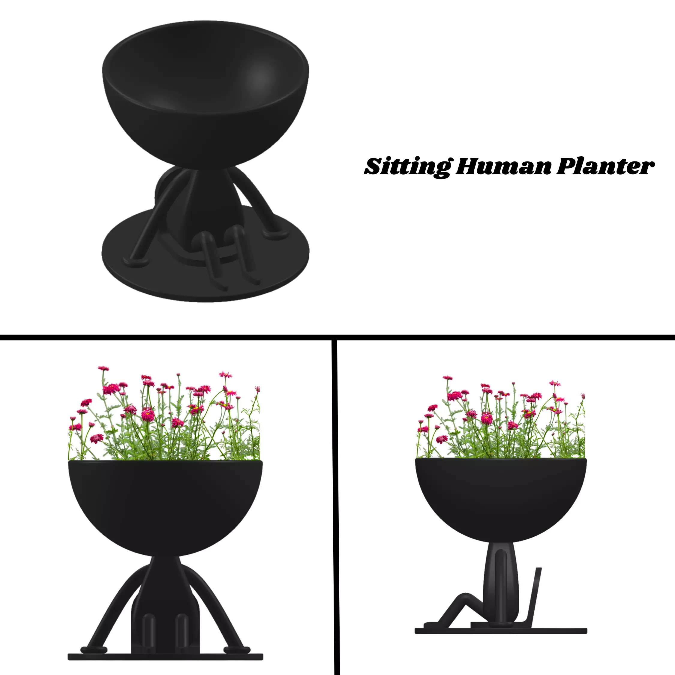 Sitting Human Planter 3D print model