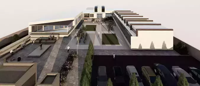 Modern Small Museum 3D Model