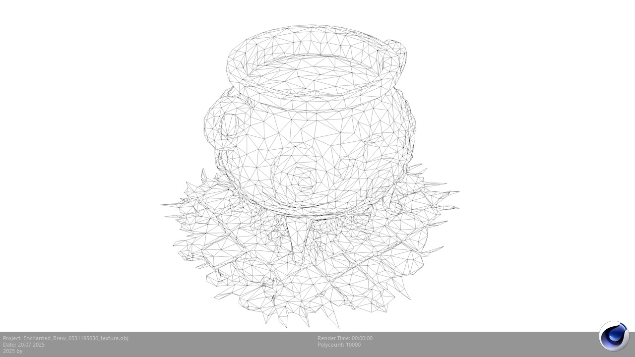 Low Poly Stylized Magicial Cauldron Low-poly 3D model_10