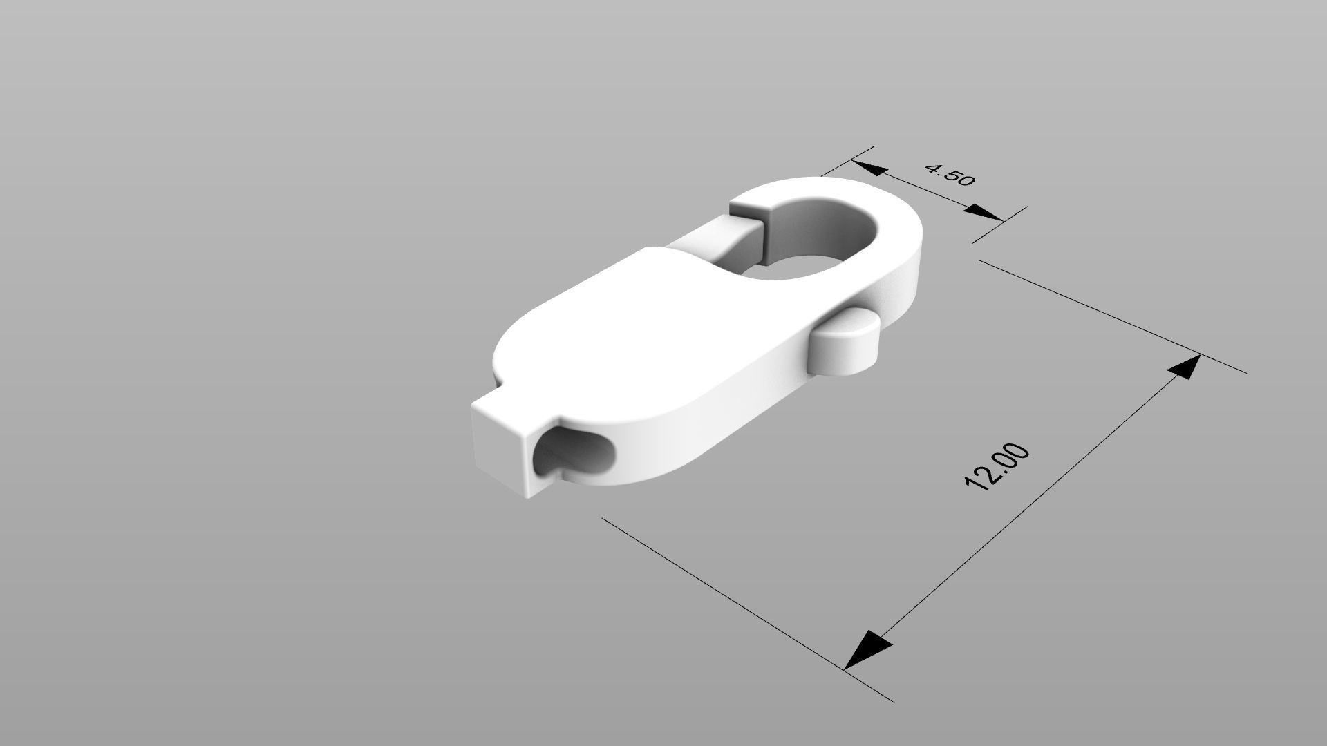 Lobster Clasp  3D Model 3D print model_2