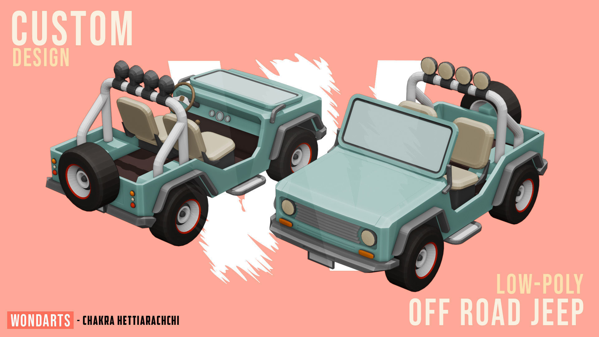 Low Poly off road Concept SUV 4x4 Low-poly 3D model_21