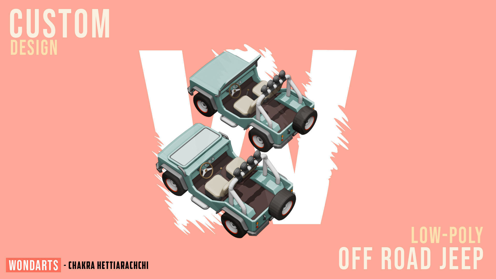 Low Poly off road Concept SUV 4x4 Low-poly 3D model_19