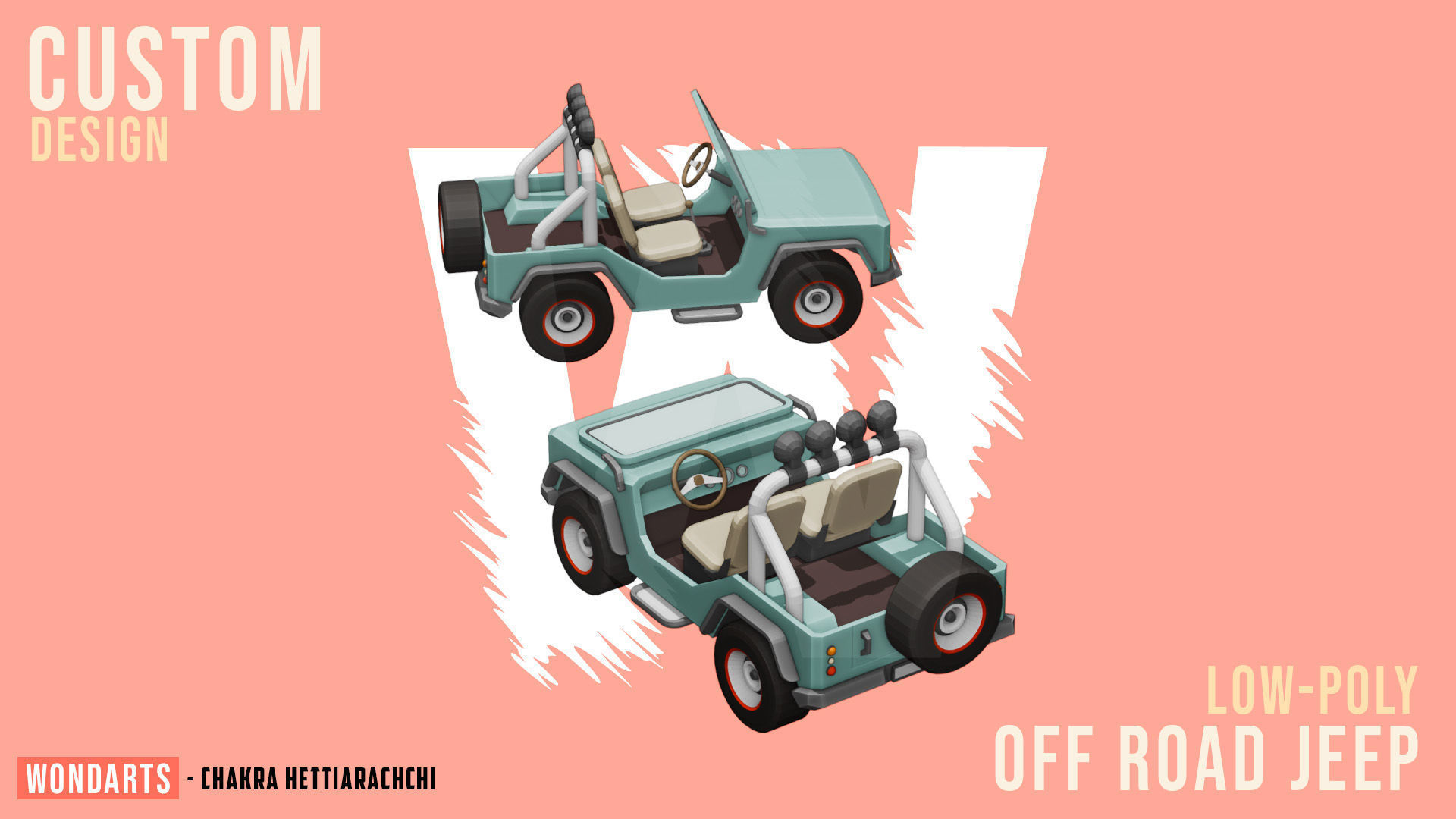 Low Poly off road Concept SUV 4x4 Low-poly 3D model_14