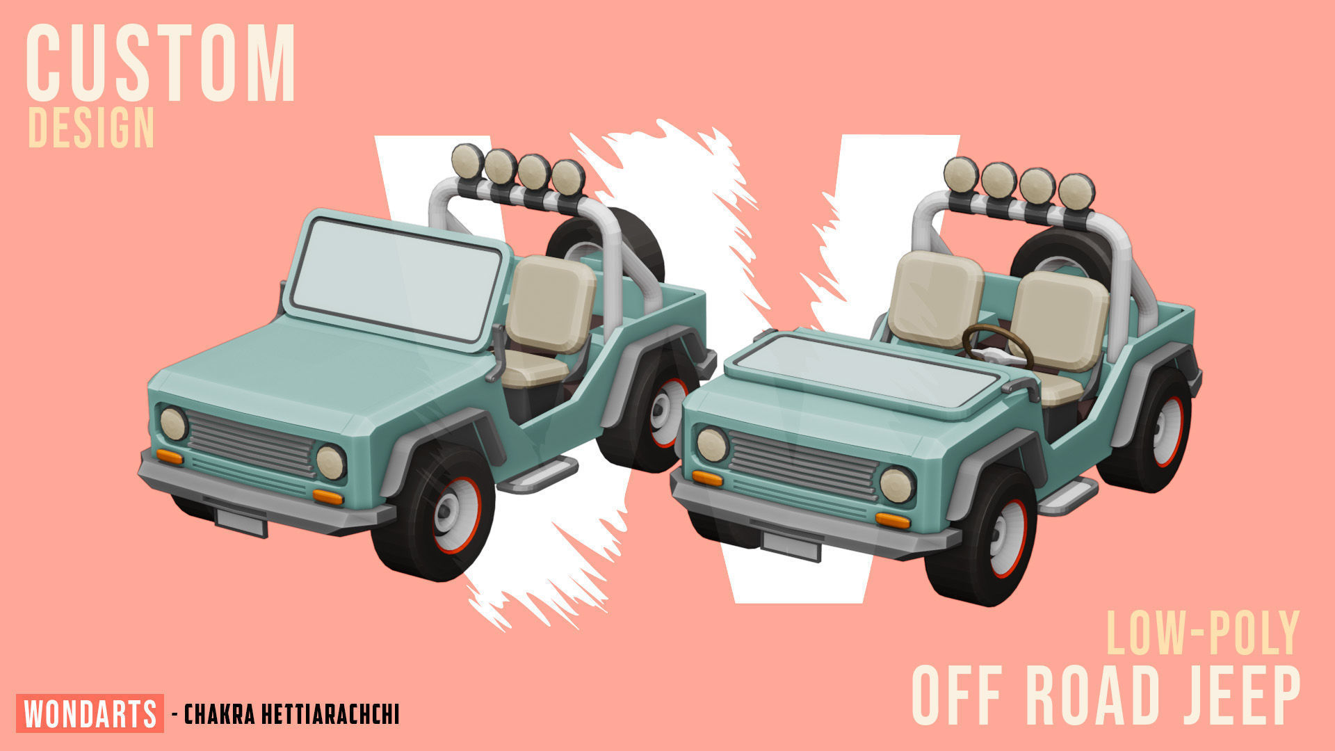 Low Poly off road Concept SUV 4x4 Low-poly 3D model_17