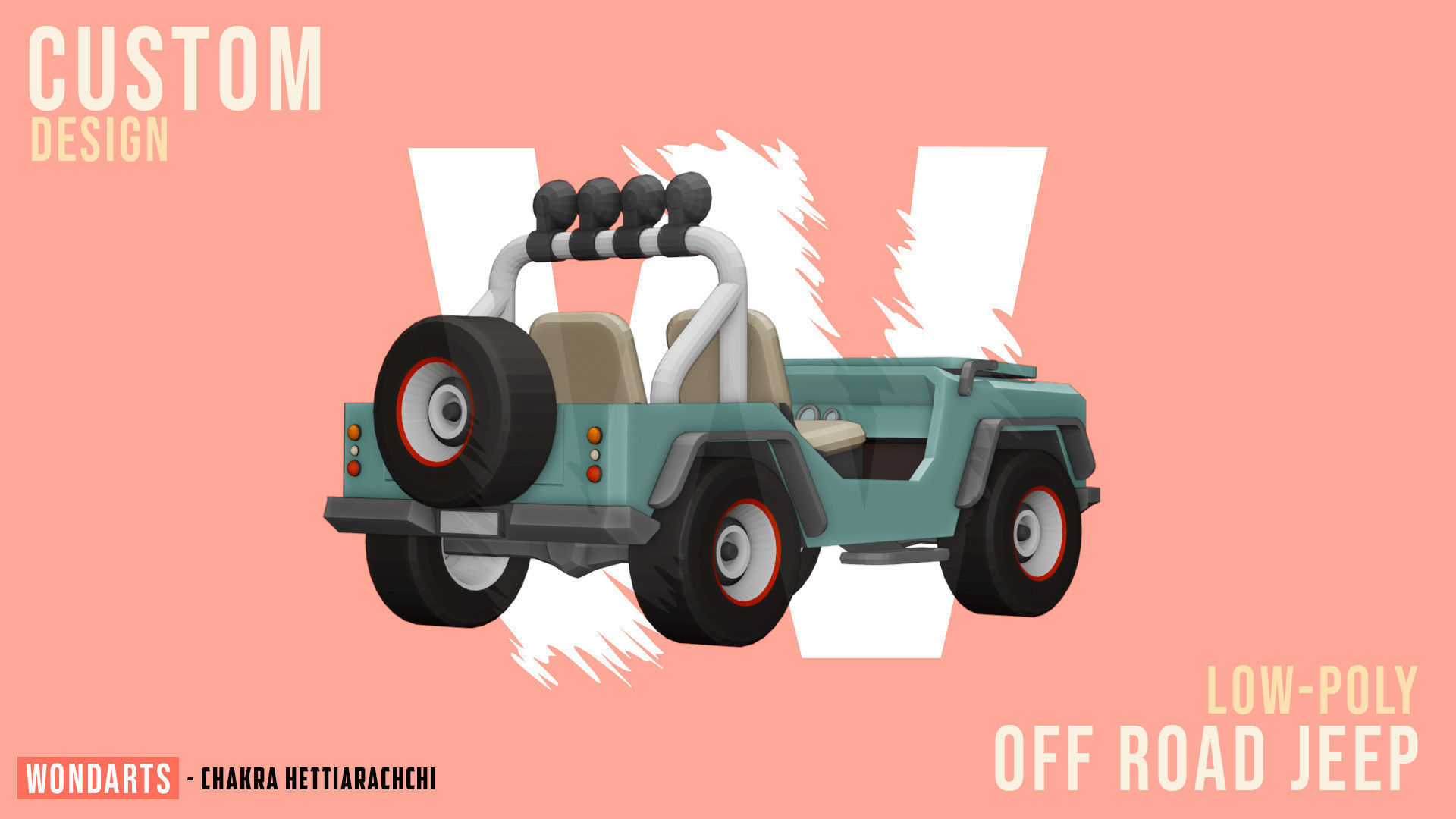 Low Poly off road Concept SUV 4x4 Low-poly 3D model_4