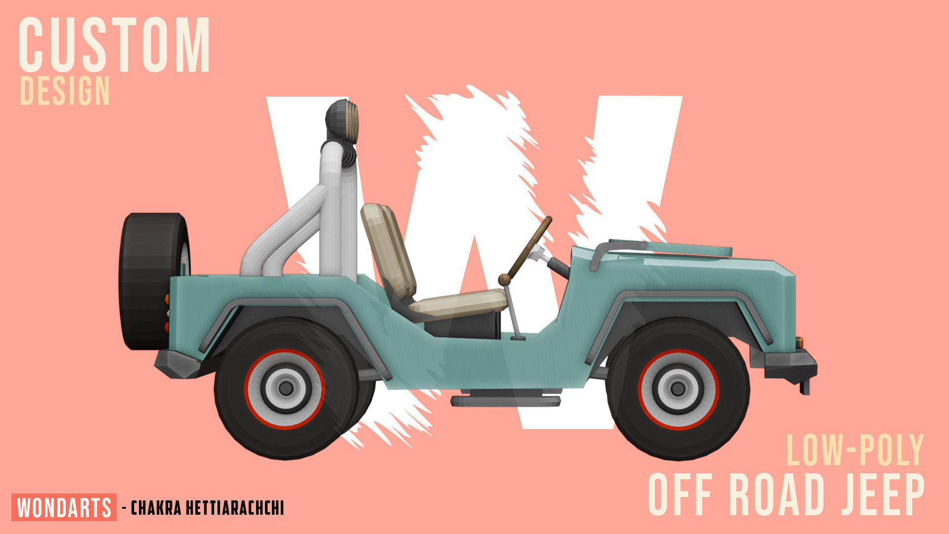 Low Poly off road Concept SUV 4x4 Low-poly 3D model_8