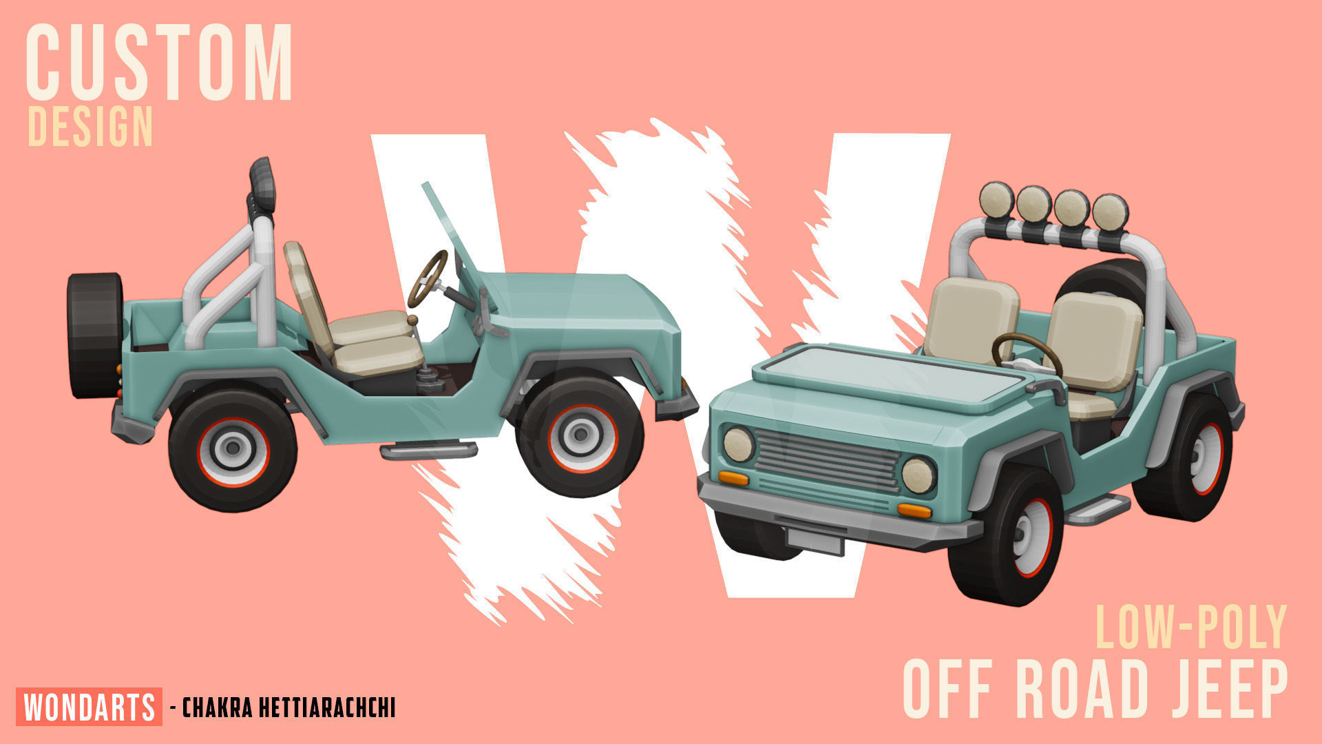 Low Poly off road Concept SUV 4x4 Low-poly 3D model_20