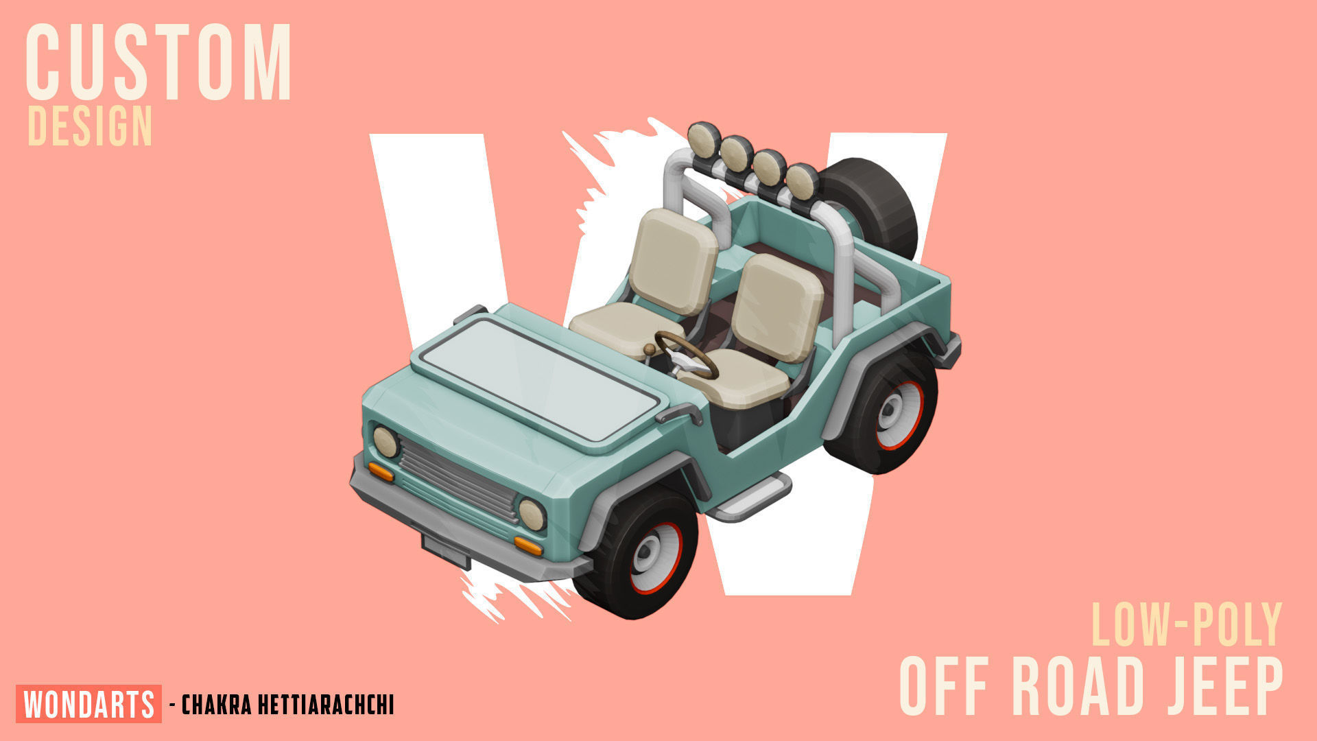 Low Poly off road Concept SUV 4x4 Low-poly 3D model_7
