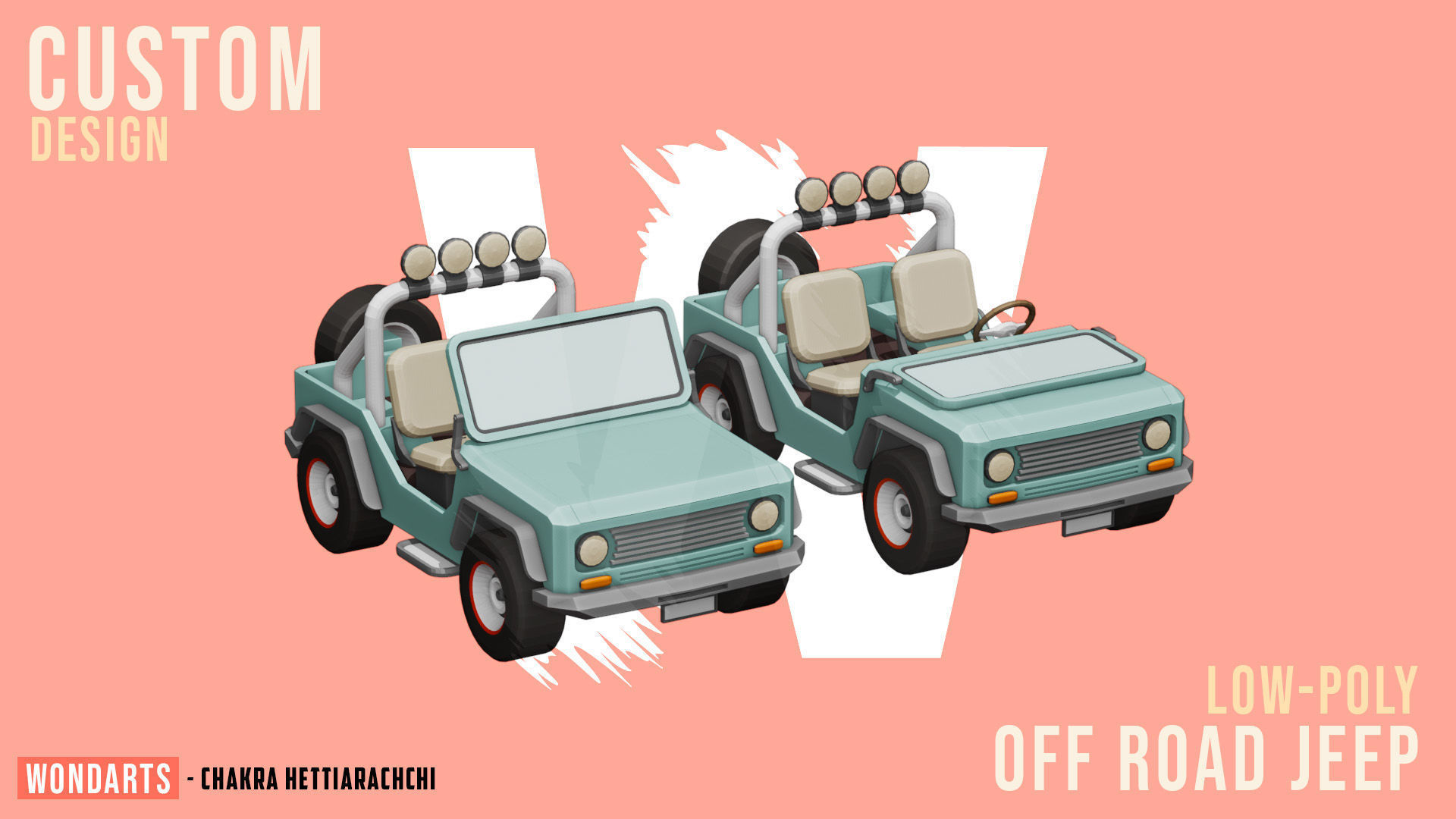 Low Poly off road Concept SUV 4x4 Low-poly 3D model_15