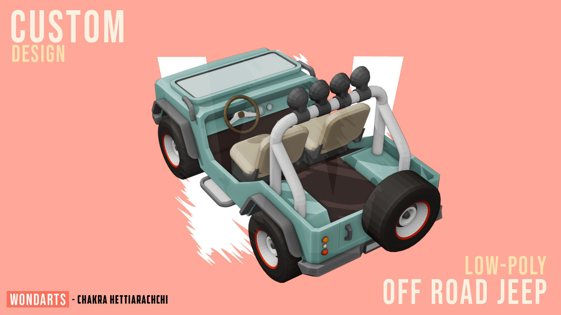 Low Poly off road Concept SUV 4x4 Low-poly 3D model_16