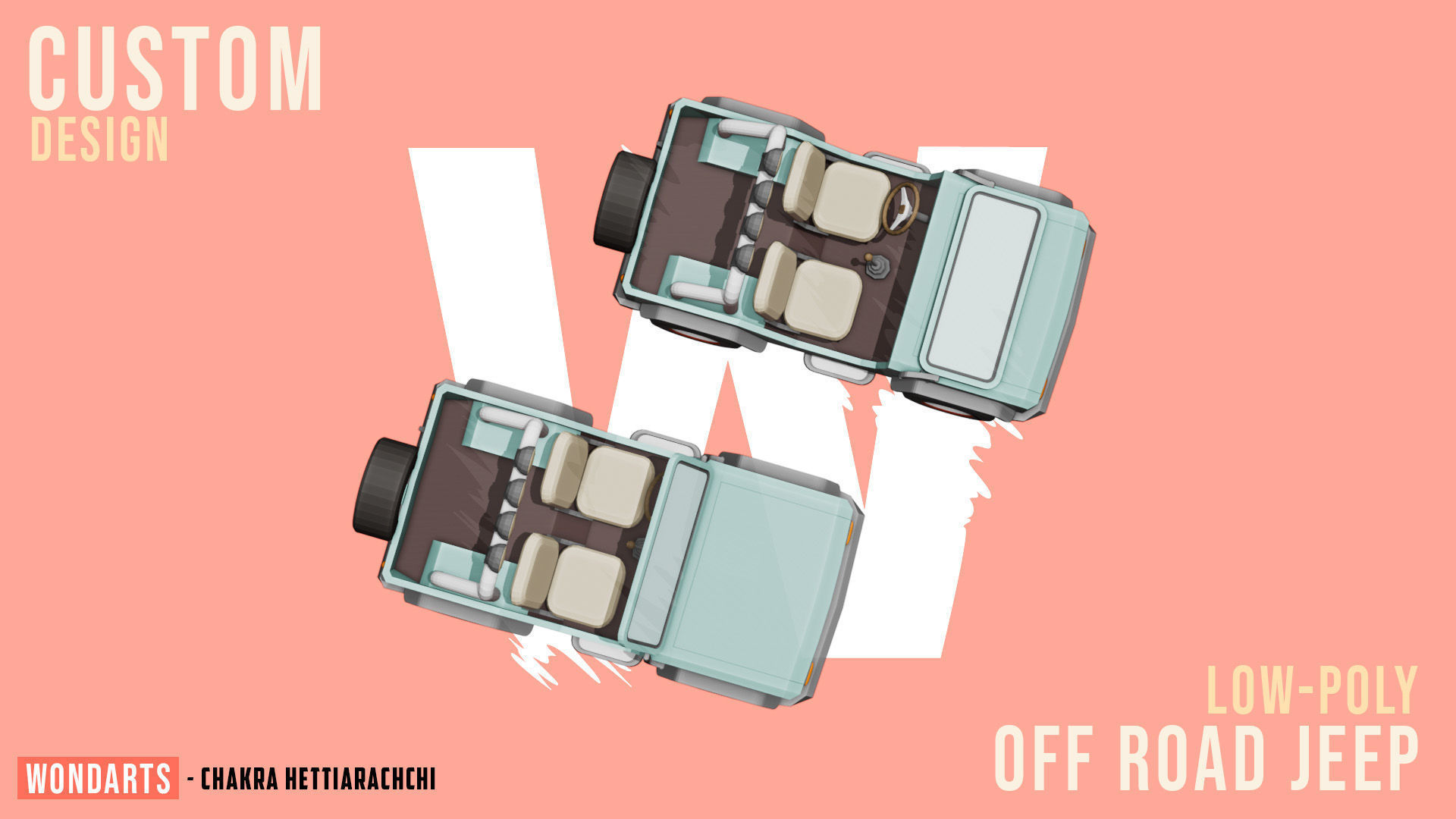 Low Poly off road Concept SUV 4x4 Low-poly 3D model_13
