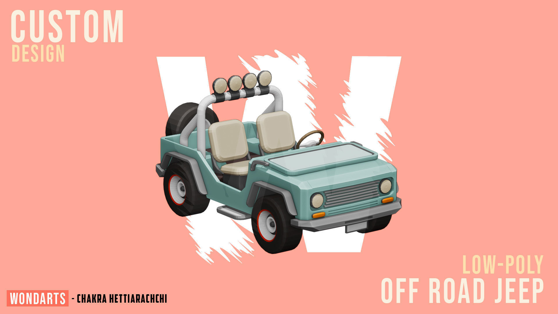 Low Poly off road Concept SUV 4x4 Low-poly 3D model_1