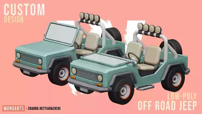 Low Poly off road Concept SUV 4x4 Low-poly 3D model
