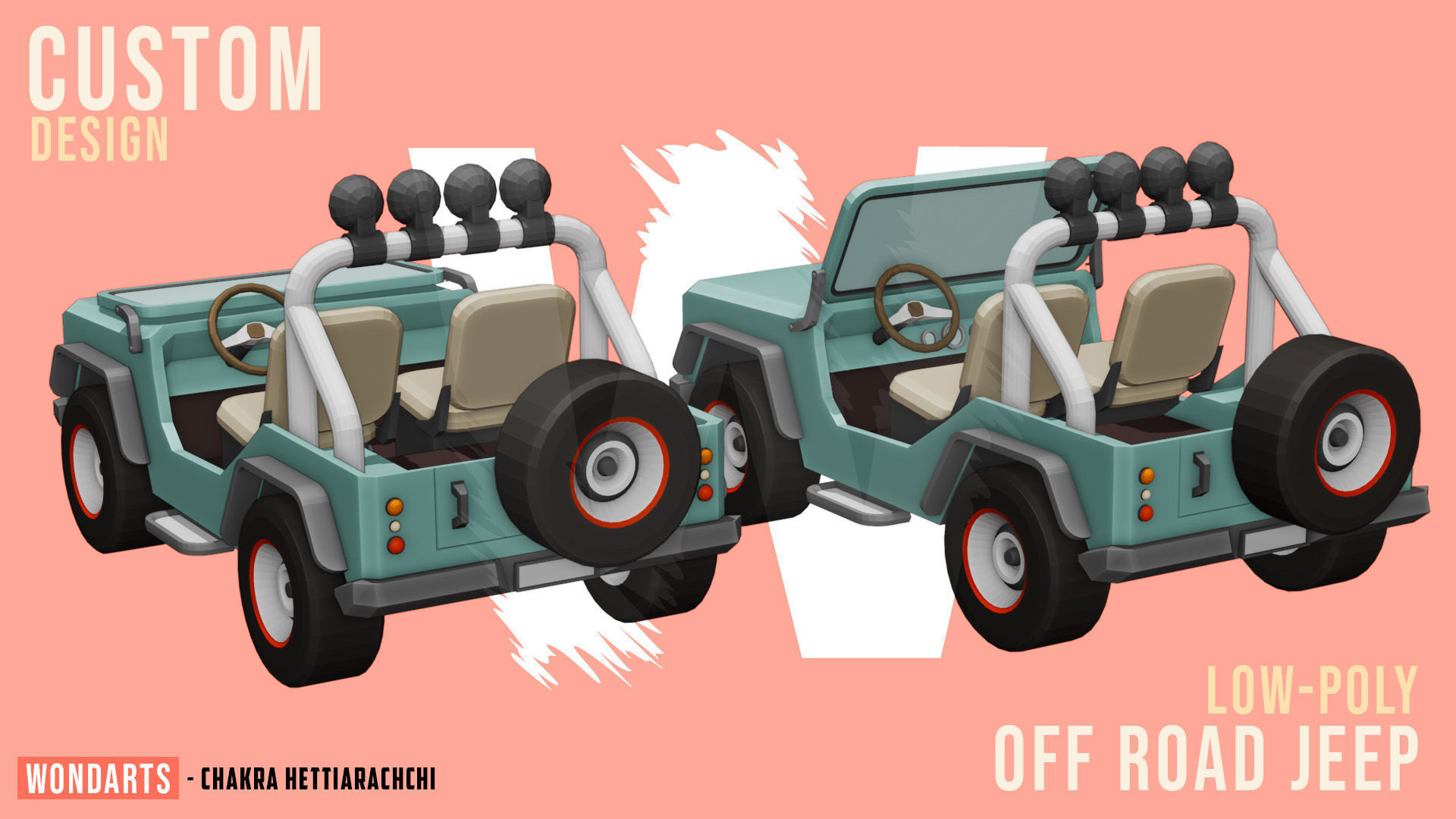 Low Poly off road Concept SUV 4x4 Low-poly 3D model_12