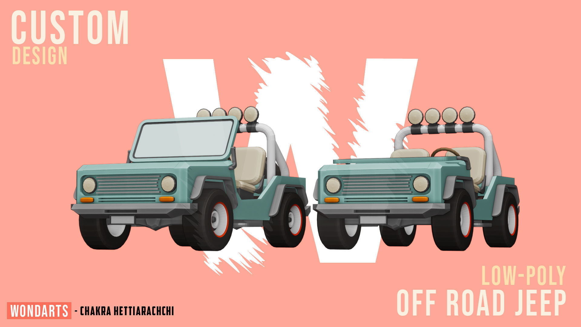 Low Poly off road Concept SUV 4x4 Low-poly 3D model_18