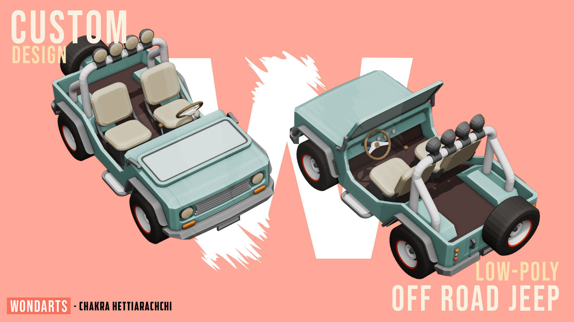 Low Poly off road Concept SUV 4x4 Low-poly 3D model_11