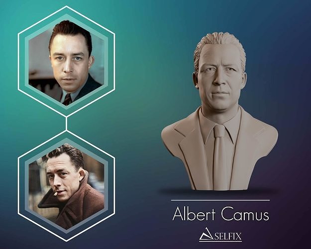 Albert Camus Bust Sculpture 3D print model