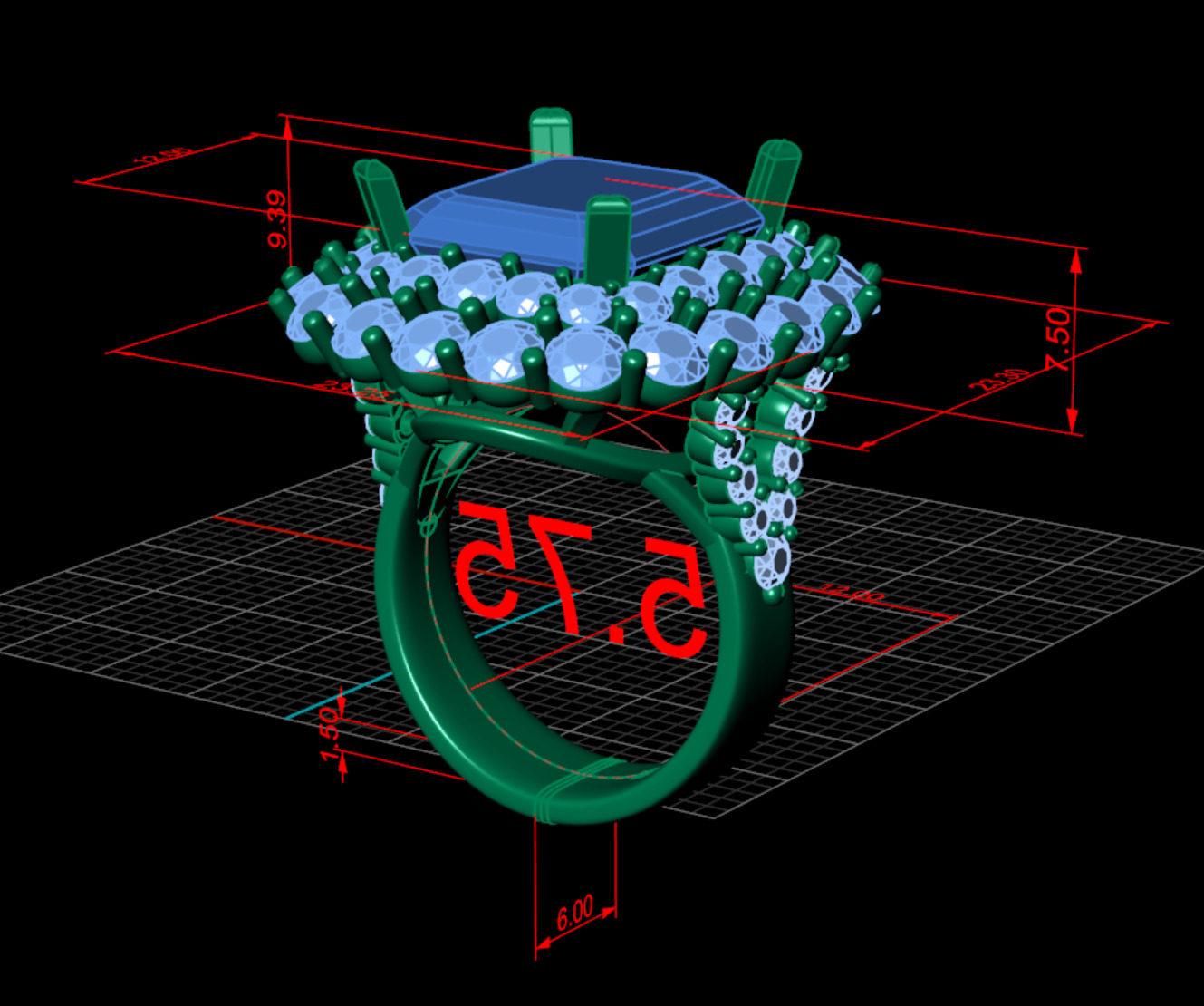 Ring jewelery 3D print model_2