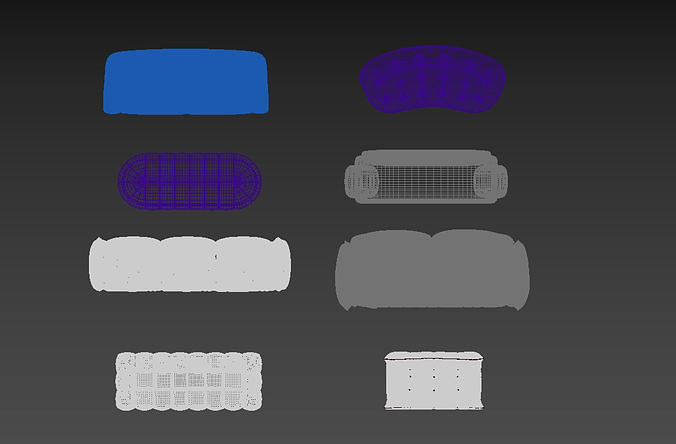 Modern fabric sofa 3D model