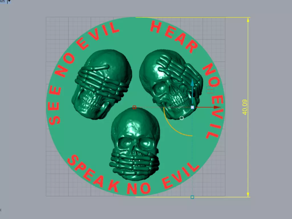 Three Skulls See No Evil Hear No Evil Speak No Evil 3D model | CGTrader