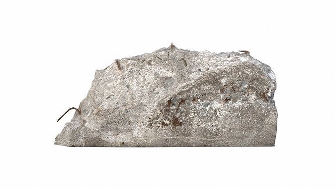 Broken Wall Low-poly 3D model