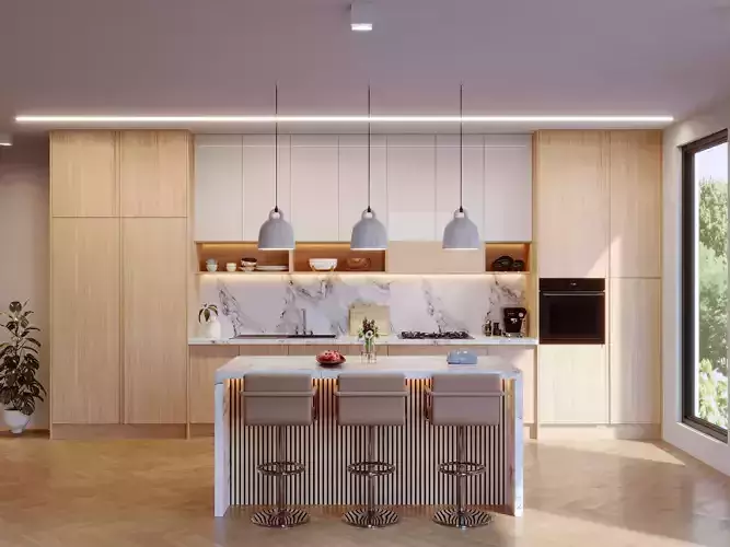 Modern kitchen design 3D model