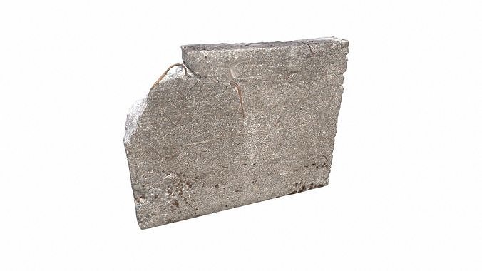 Broken Wall Low-poly 3D model