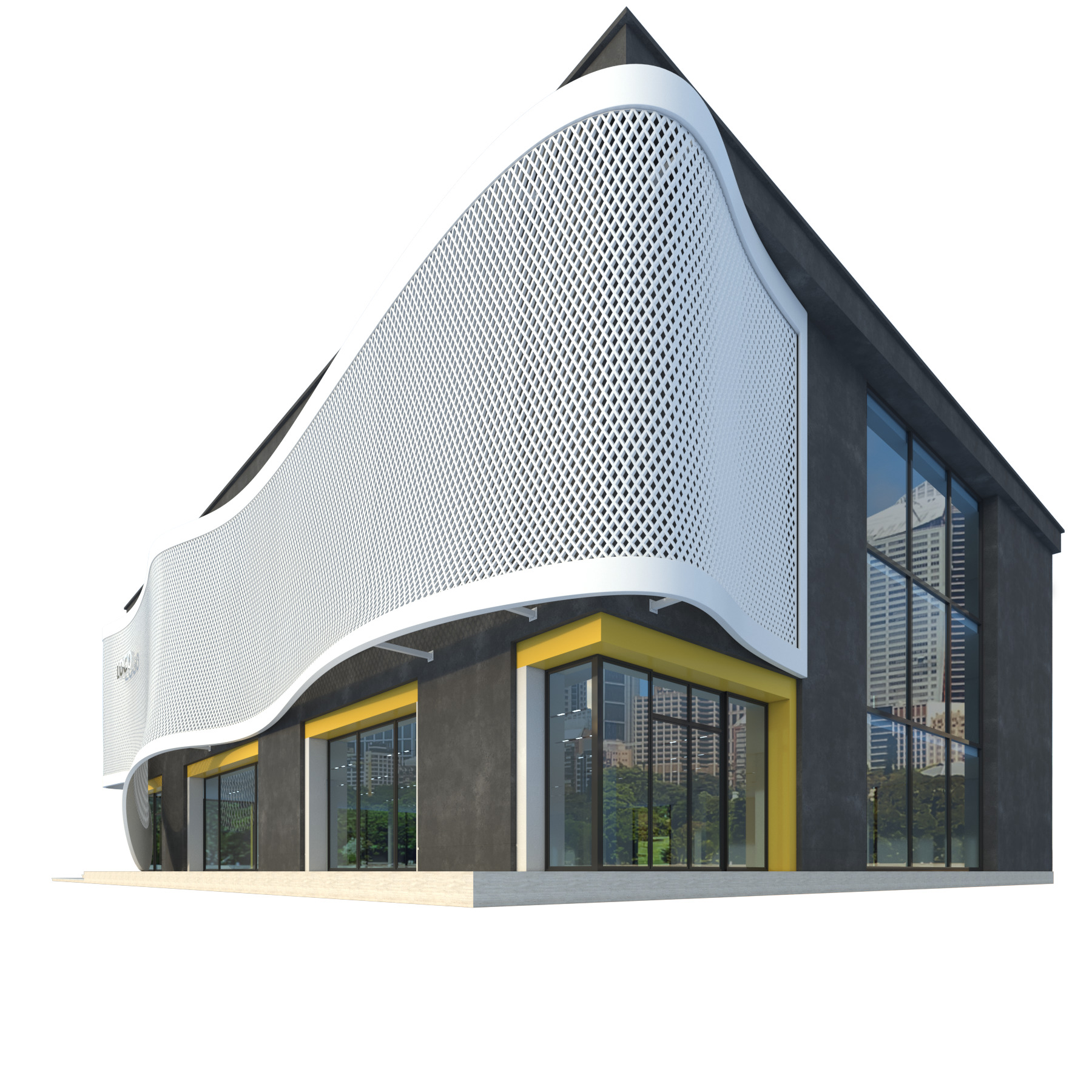 Modern Commercial Building No4 3D model_11