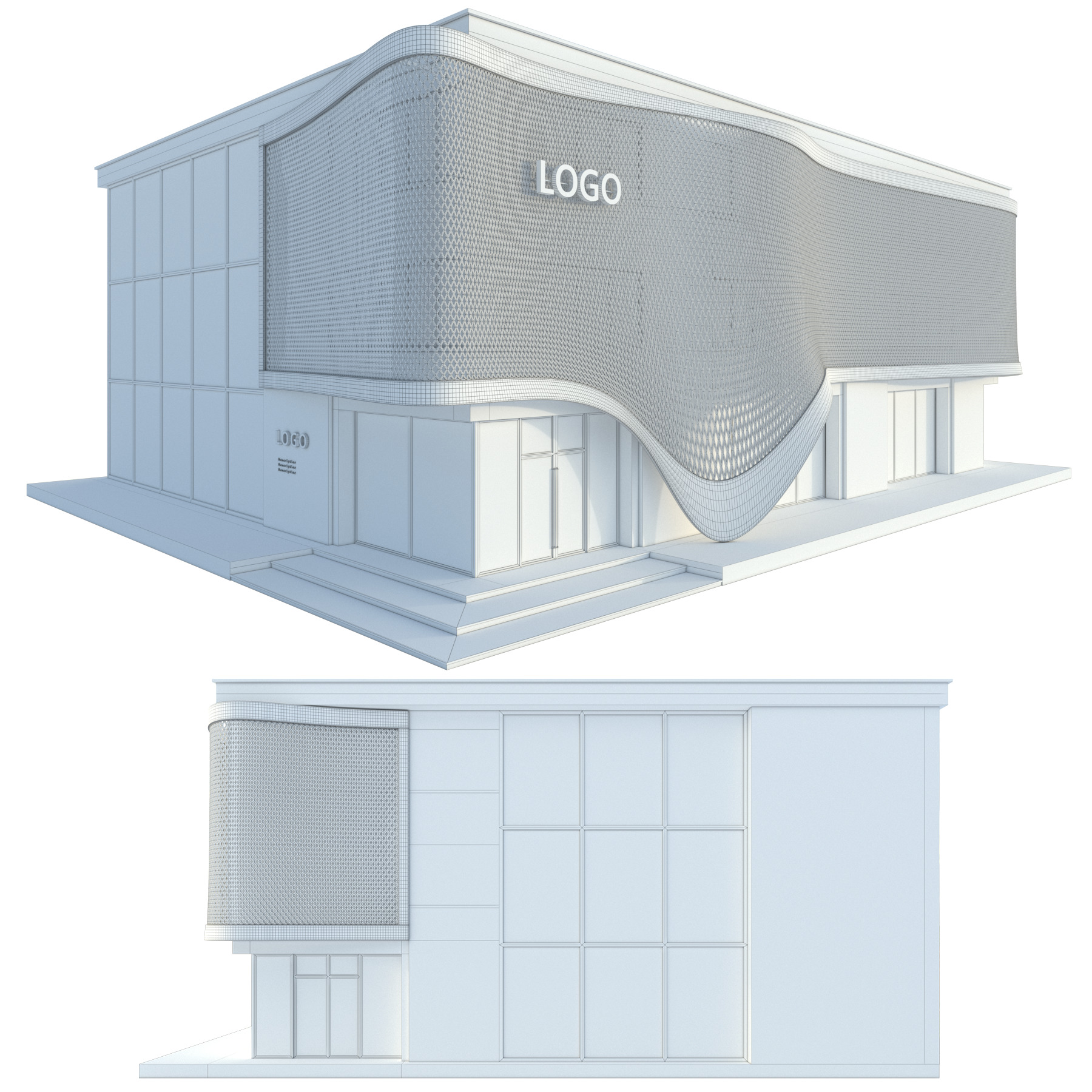 Modern Commercial Building No4 3D model_12