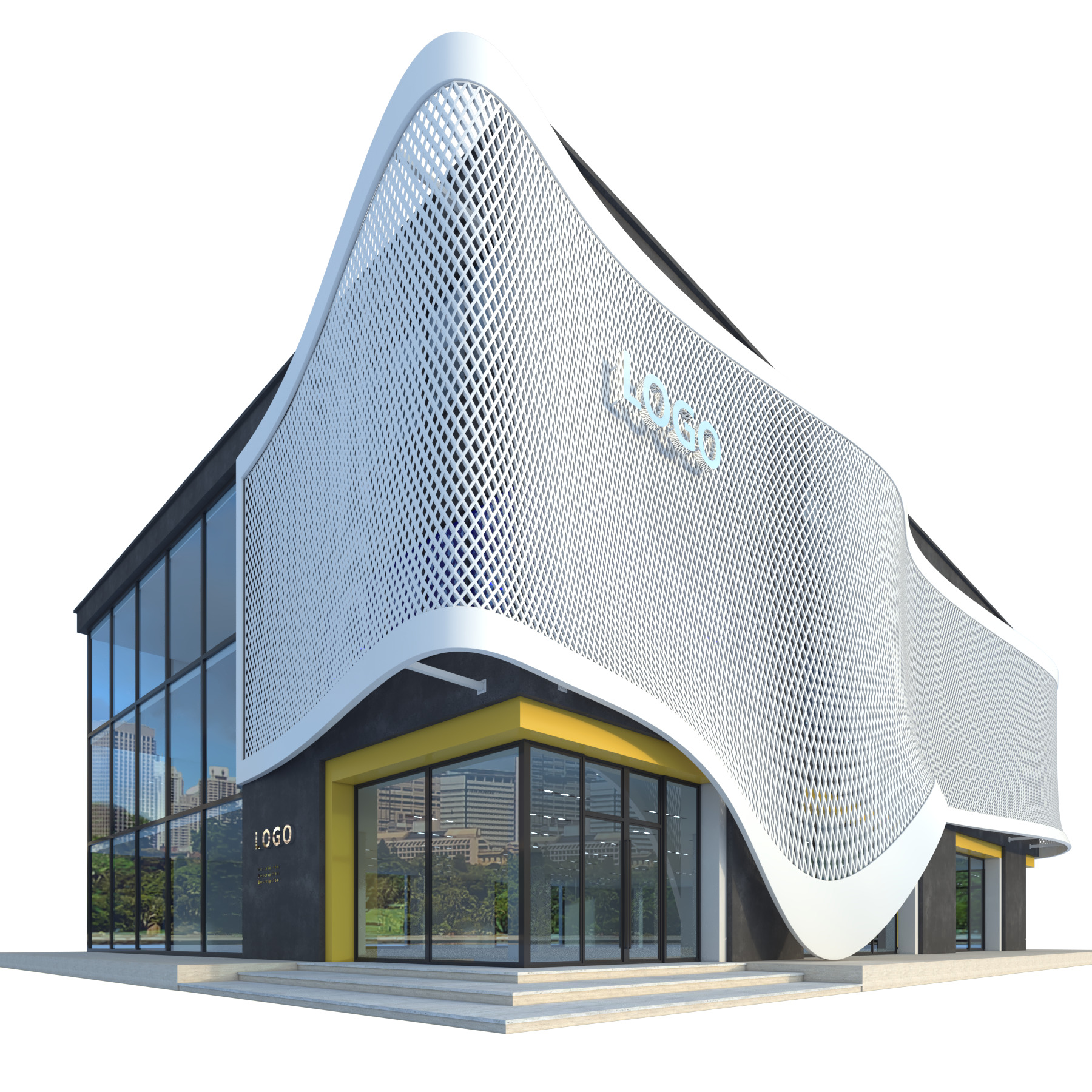 Modern Commercial Building No4 3D model_10